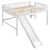 Okak 77.4IN Twin/Full Size Kids Loft Bed with Slide, Twin Bed with Safety Guardrail and Ladder, Bed Frames for Kids Room, Play Room - 4 of 4