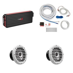 Cerwin Vega Marine Bass Upgrade 4 Channel Amplifier with (2) 10" 4-Ohm White Subwoofers and Install Kit - 1 of 4