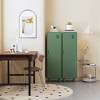 FurnitureR Locker Cabinet for Employees with helves Hanging Rod, 54" Freestanding Steel Storage Locker for Gym, Office, School, Home, Office, Green - 3 of 4