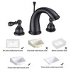 Yescom 3 Hole Bathroom Faucet Undermount Wall Mount Sink Faucet Widespread Mixer Taps w/Drain ORB Oil Rubbed Bronze - 2 of 4