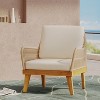 Okak Boho Handwoven Rope Patio Club Chair Premium Acacia Accent Chair,Rustic Armchair with Water-Resistant Cushion&Footpad,Patio Furniture Seating - 4 of 4
