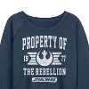 Women's - Star Wars - Property Of Rebellion Lightweight French Terry Wide Neck Long Sleeve Shirt - 2 of 4