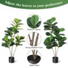 Artificial Tree,Faux Fiddle Leaf Fig Tree,4ft Tall Ficus Tree Artificial for Home Decor - 3 of 4