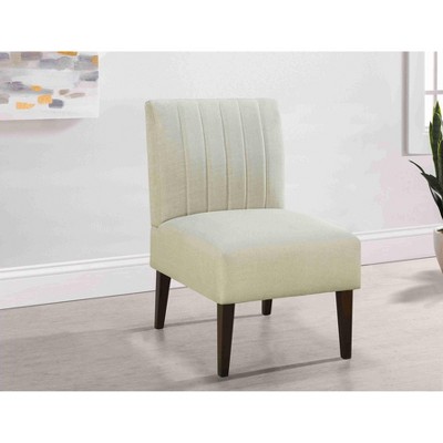 CAVINAS Plush Armless Accent Chair with Supportive Backrest and Wood Legs,Upholstered Living Room Chairs,Reading Chairs for Living Room