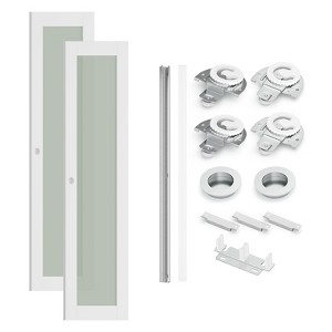 SMARTSTANDARD 78 in. Height Closet Bifold Door, Tempered 1-Lite Frosted Glass MDF White Bi-fold Door with Hardware Kit - 1 of 1