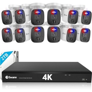 Swann 12 Camera 16 Channel 4K Ultra HD DVR Spotlight Security System | SODVK-16558012RL - 1 of 4