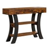 Resenkos Industrial Rustic Console Table with Shelves, Metal Curved Legs, Living Room Entryway Sofa Side Table Brown - 3 of 4