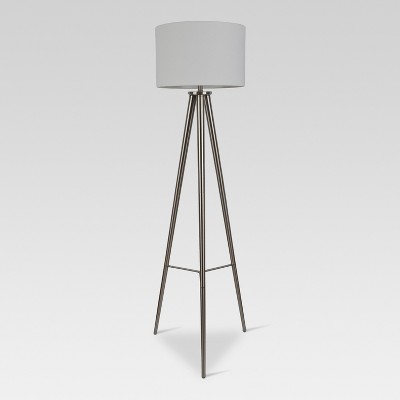 black metal tripod floor lamp