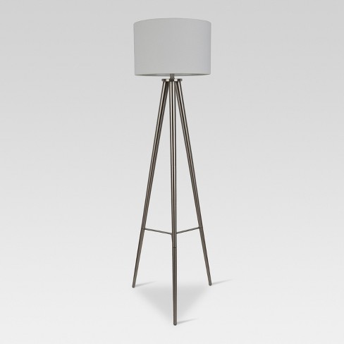 Delavan Metal Tripod Floor Lamp Nickel, Target Acrylic Floor Lamp