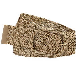 Allegra K Women's Chunky Buckle Braided Woven Wide Dress Waist Belts 58-84cm/22.83-33.07" - 1 of 4