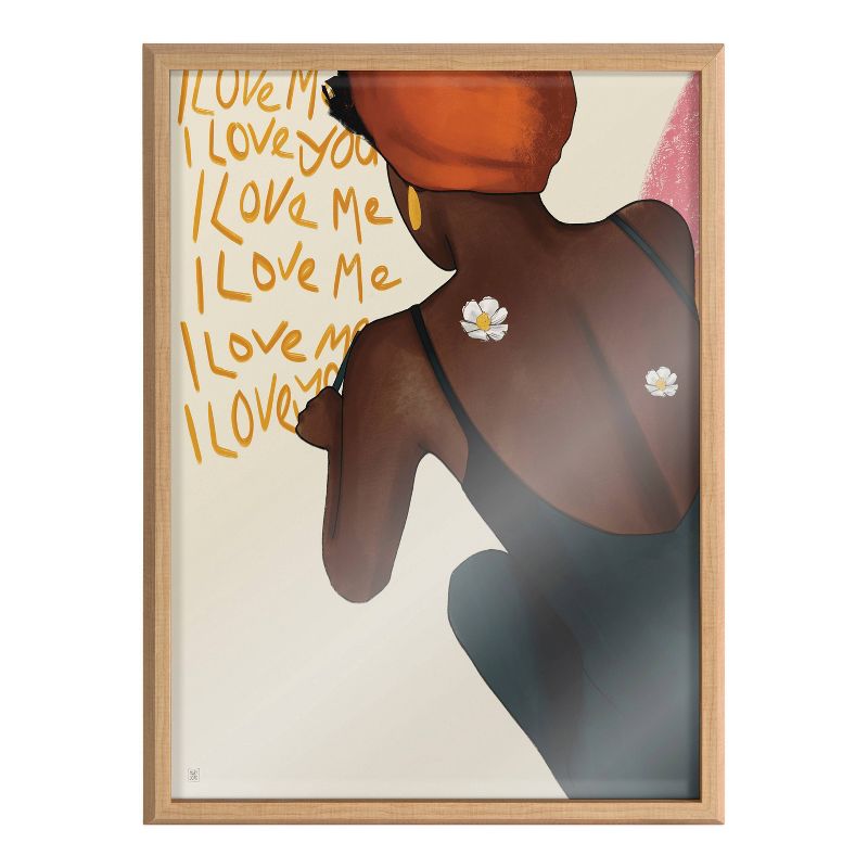 18&#34; x 24&#34; Blake I Love Me I Love You Framed Printed Glass by Mary Joak Natural - Kate &#38; Laurel All Things Decor, 3 of 8