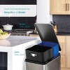 Home Zone Living 13 Gallon Dual Compartment Stainless Steel Kitchen Trash Can with Step Pedal and Soft Close Lid, Silver - 2 of 4