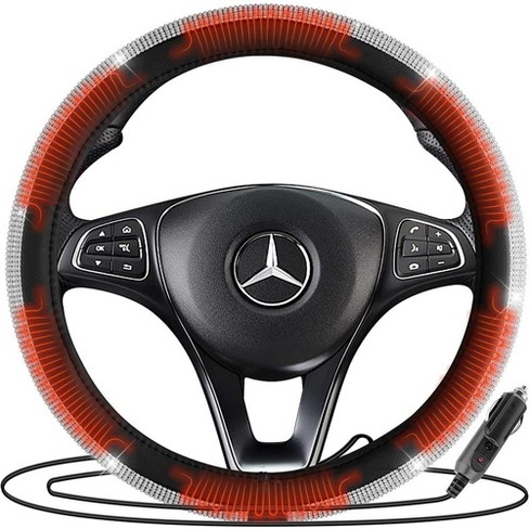 Auto Car Black PU Leather Diamond Steering Wheel Cover Universal Accessories