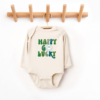 The Juniper Shop Happy Go Lucky Smiley Face Baby Long Sleeve Bodysuit