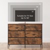 Wide Dresser with 6 Drawers, Fabric TV Stand for 50 Inch TV, Metal Frame, Wooden Top, Fabric Storage Dresser for Bedroom, Hallway, Entryway, - 4 of 4