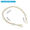 Unique Bargains Zinc Alloy Imitation Pearl Bead Purse Handbag Chain Strap Clutch 15" Light Gold - 2 of 3