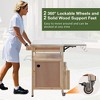 40.5" Outdoor Grill Cart with Stainless Steel Top, Rolling Buffet Serving Cart with Drop Leaf, Patio Kitchen Island Cart for Garden Poolside - 4 of 4