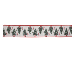 Unique Bargains Christmas Table Runner Red Green White 72"x13" 1 Pc - 1 of 4