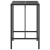 vidaXL Bar Table with Glass Top Black 27.6"x27.6"x43.3" Poly Rattan - 4 of 4