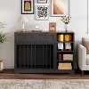 47in Large Dog Crate Furniture with 2 Drawers and 4 Shelves, Wooden Dog Kennel Indoor, Decorative Dog Cage with Storage for Large Dogs - 2 of 4