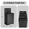 2x8 Gallon Dual Trash Can, Stainless Steel Waste Container with Soft-Close Lid, Step Rubbish Bin with Removable Inner Buckets for Kitchen - 2 of 4