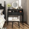 Costway 39.5" Expandable Rolling Computer Desk with Monitor Shelf 2-tier Desktop 2 Drawers Natural/Brown/Black - 4 of 4