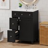 ALEXOUN 24" Bathroom Vanity with Ceramic Basin,Free Standing Single Basin Vanity Set with 2 Drawers and 1 Door,Modern Wooden Bathroom Cabinet, - 2 of 4