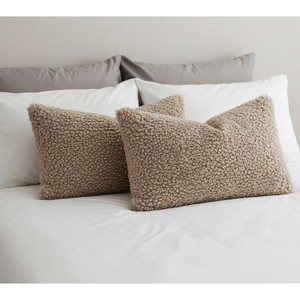 LISM 12"x20" Teddy Faux Fur Pillowcases,Decorative Lumbar Pillow Covers Set of 2 - 1 of 4