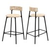PAGED Bar Stools Set of 2 Modern Swivel Counter Stools with Hand Woven Seat and Metal Frame for Dining Room - 4 of 4