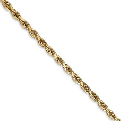 Black Bow Jewelry 3mm, 14k Yellow Gold, D/C Quadruple Rope Chain Necklace