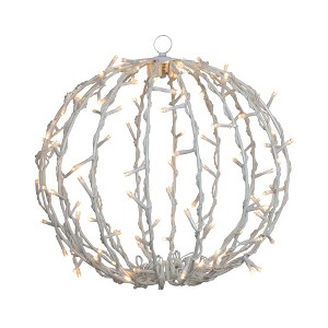 Northlight 13" LED Lighted Christmas Hanging Ball Decoration – Warm White Lights - 1 of 4