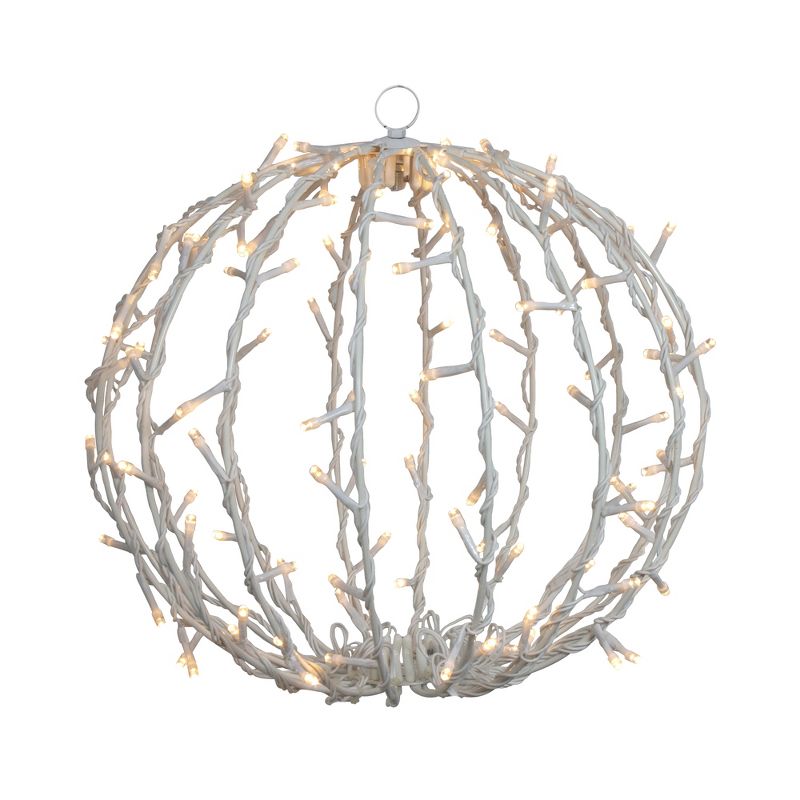 Northlight 13" LED Lighted Christmas Hanging Ball Decoration – Warm White Lights, 1 of 6