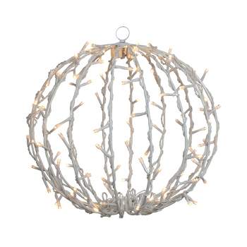 Northlight 13" LED Lighted Christmas Hanging Ball Decoration – Warm White Lights