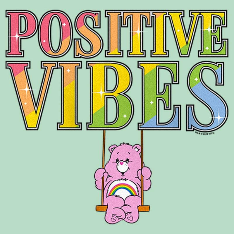 Girl's Care Bears Positive Vibes Cheer T-Shirt, 2 of 5