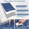10x13 Scalloped Washable Area Rug, Low-Pile Soft Non-Slip Indoor Carpet for Living Room, Bedroom, Navy Blue - 4 of 4