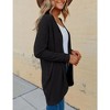 Womens Open Front Cardigans Lightweight Cardigans Casual Long Sleeve Sweater Knit Cardigans - Black L - 4 of 4