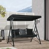 Resenkos 3-Seat Swing Chair, Cozy Porch Glider With Cushions, 3 Pillow Set, Sunshade Canopy, Khaki - 3 of 4