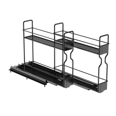 Pull Out Spice Rack Organizer(no jars included) for Cabinet,with Labels,5.2" W x10.8 D x4 H,2 Drawers 1-Tier