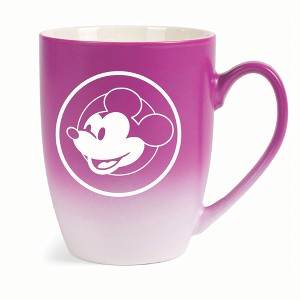 Elanze Designs Steamboat Willie Face Two Toned Ombre Matte 10 ounce New Bone China Coffee Tea Cup Mug, Pink and White - 1 of 4
