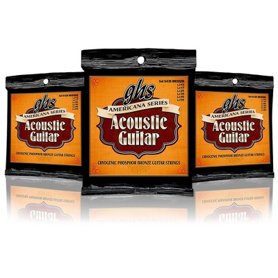 GHS Americana Medium Acoustic Guitar Strings (13-56) - 3 Pack