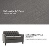 Nuria 51.5" Wide Transitional Button-tufted Loveseat with Tapered Solid Wood Legs and Flared Arms|Artful Living Design - 4 of 4