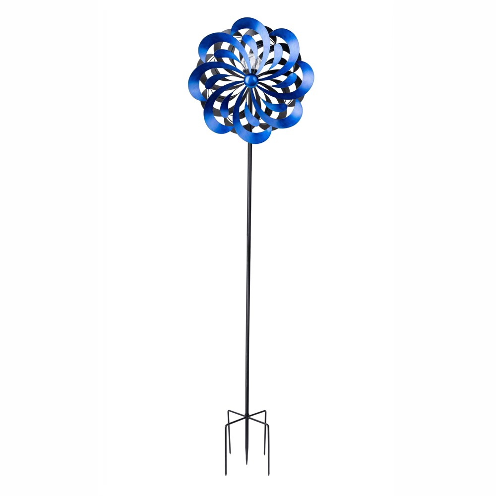 Photos - Garden & Outdoor Decoration Teamson Home 70" Decorative Metal Kinetic Floral Wind Spinner with Solar F