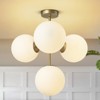 Rennnsan Jandelle 24"W 4-Light Bubble Milk Glass Mid-Century Modern Dimmable Chandelier - 2 of 4