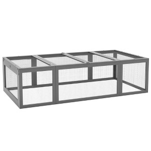 PawHut Large Wooden Rabbit Hutch Bunny Hutch Small Animal Habitat Enclosure Outdoor Run and Lockable Doors - 1 of 4