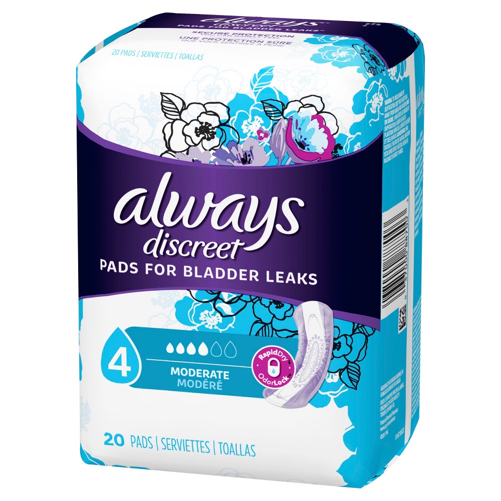 UPC 037000887003 - Always Discreet Incontinence Pads - Moderate ...