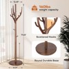 Bekrvio Solid Wood Freestanding Coat Rack with 12 Hooks and Sturdy Round Base,Heavy-Duty Hall Tree for Coats,Hats & Bags,Entryway Storage Stand - 2 of 4