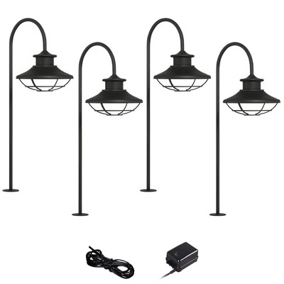 John Timberland Braden Textured Black 6-Piece LED Landscape Path Light Set