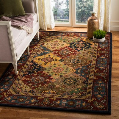 Elegant Heritage Hand-Tufted Red Wool 4' x 6' Area Rug