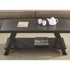 VYNXARIA Contemporary Wood Shelf Coffee Table in Weathered Espresso - 3 of 4