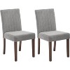 Linen Parsons Dining Chairs with Vertical Stripes,   Wood Legs, Comfortable Seating for Dining Room or Cafe - 2 of 4